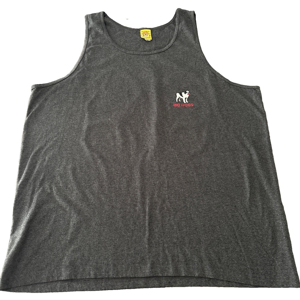 BIG DOGS Sleeveless Tank top Shirt Mens 3X Gray Big Dogs of the Track racing fan